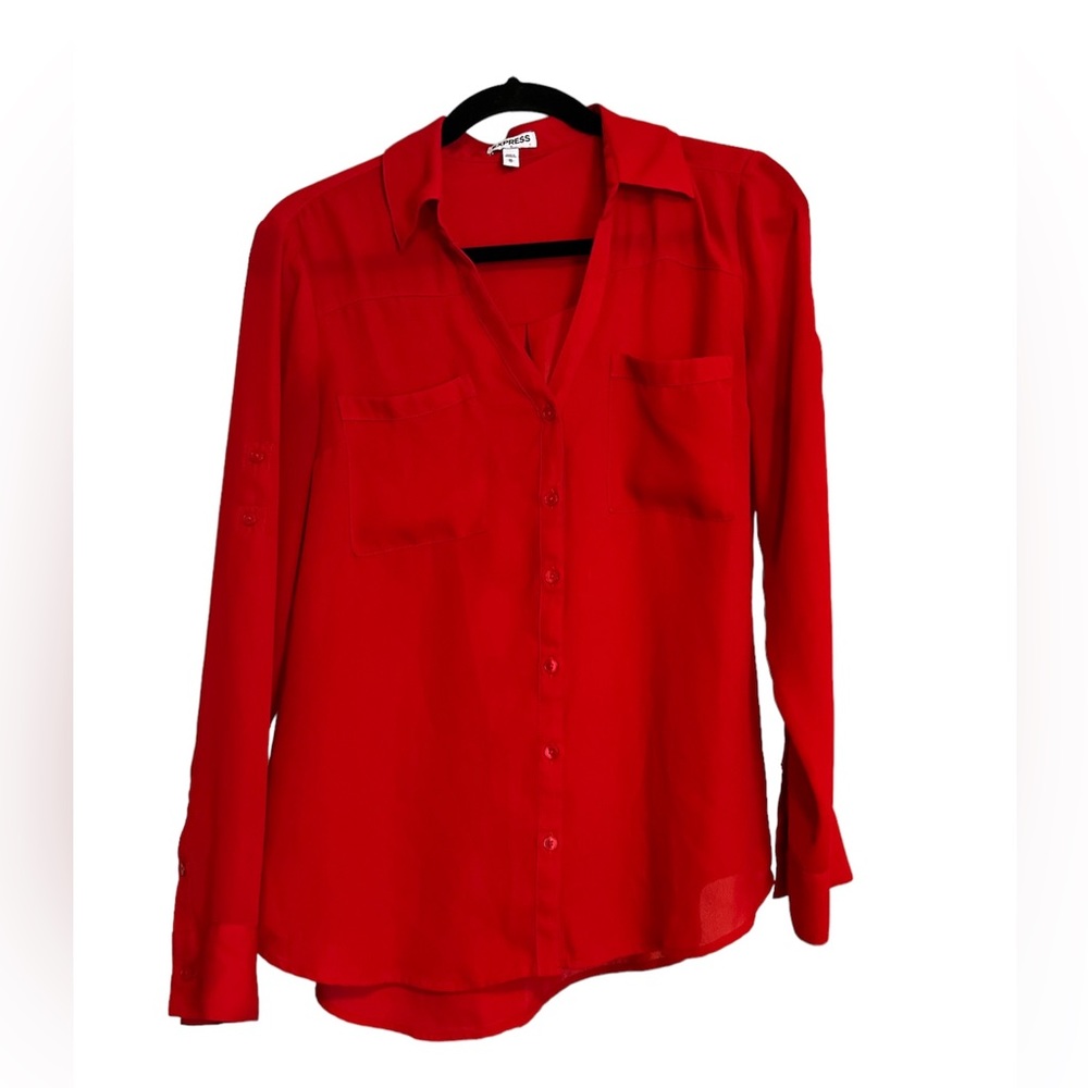 Express red low cut blouse